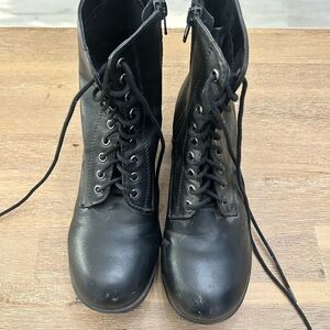 Classic Black Lace-Up Boots